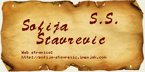 Sofija Stavrević vizit kartica